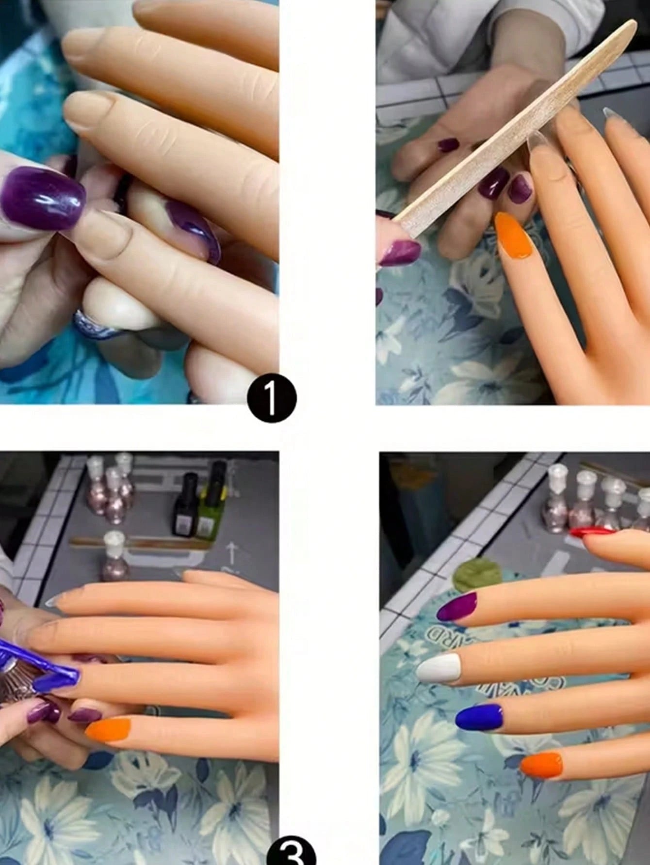 1pc/2pcs/3pcs Nail Practice, Durable And Easy To Clean, Perfect For Nail Technicians And Artists, Nailsupplies,Nailpracticeprofessionalnailart,Easy Toclean Materials Reusable Nailmodels, Fake Nail Set