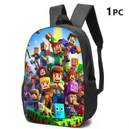 1pc/2pcs/3pcs With Block-Based Game Pixel Art Prints, Vibrant Character Designs; Adults' Daily Commutes, Outings, Or Travel Blending Utility