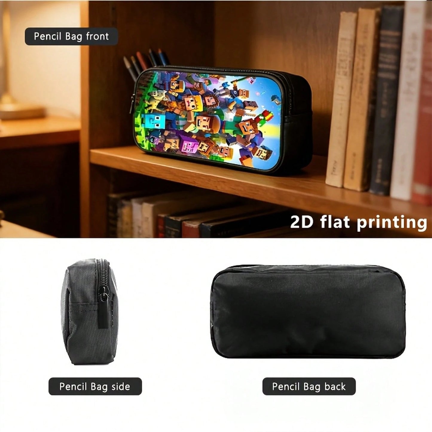 1pc/2pcs/3pcs With Block-Based Game Pixel Art Prints, Vibrant Character Designs; Adults' Daily Commutes, Outings, Or Travel Blending Utility