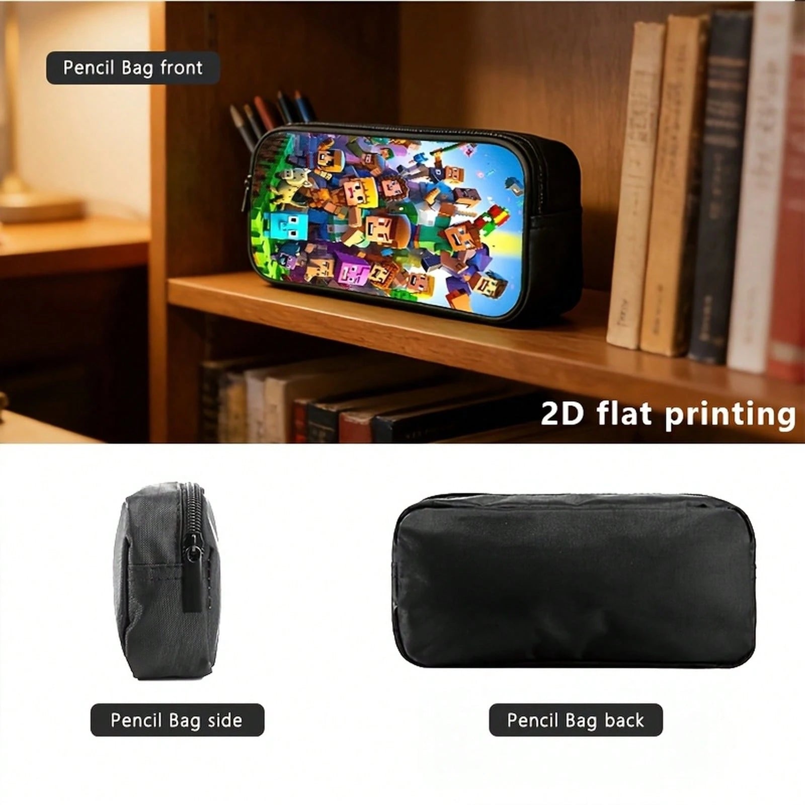 1pc/2pcs/3pcs With Block-Based Game Pixel Art Prints, Vibrant Character Designs; Adults' Daily Commutes, Outings, Or Travel Blending Utility