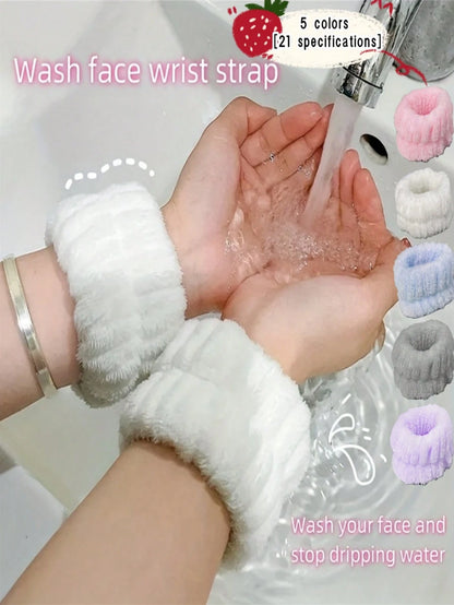 1pc/2pcs/4pcs/6pcs/8pcs/10pcs/20pcs Face Wash Wristbands, Wrist Towel Bands, Absorbent Women's Wristbands, Reusable Cleaning Wristbands, Soft Hand Washing Face Washing Wristbands, Face Wash Makeup Wri