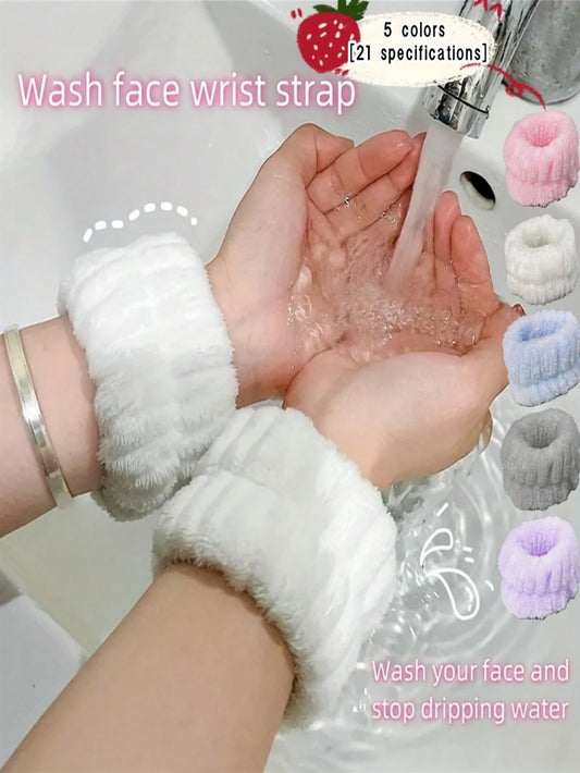 1pc/2pcs/4pcs/6pcs/8pcs/10pcs/20pcs Face Wash Wristbands, Wrist Towel Bands, Absorbent Women's Wristbands, Reusable Cleaning Wristbands, Soft Hand Washing Face Washing Wristbands, Face Wash Makeup Wri