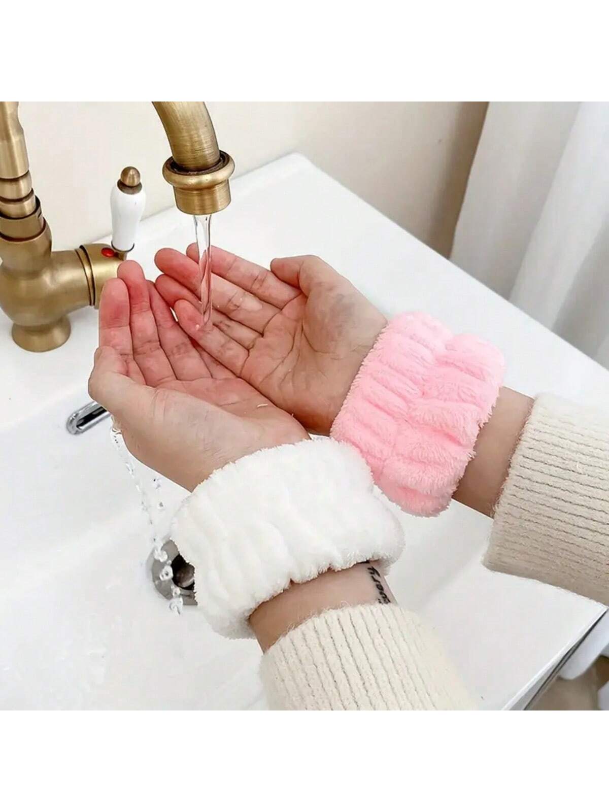 1pc/2pcs/4pcs/6pcs/8pcs/10pcs/20pcs Face Wash Wristbands, Wrist Towel Bands, Absorbent Women's Wristbands, Reusable Cleaning Wristbands, Soft Hand Washing Face Washing Wristbands, Face Wash Makeup Wri