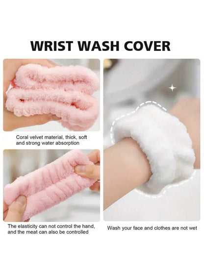 1pc/2pcs/4pcs/6pcs/8pcs/10pcs/20pcs Face Wash Wristbands, Wrist Towel Bands, Absorbent Women's Wristbands, Reusable Cleaning Wristbands, Soft Hand Washing Face Washing Wristbands, Face Wash Makeup Wri