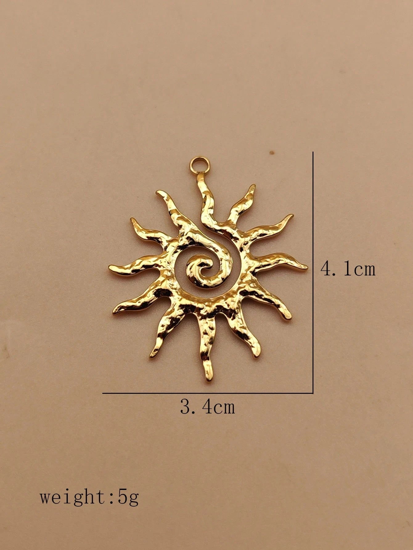 1pc/2pcs/5pcs Stainless Steel Hammered Texture Vintage Sunflower Pendant Accessory, DIY Necklace Jewelry Findings For Women & Men