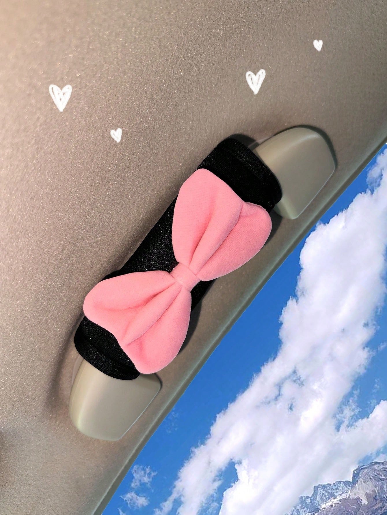 1pc/2pcs Car Door Handle Covers, Soft Bow Car Door Handle Protector, Armrest Cover, Suitable For Universal Models, Creative Cute Car Door Handle Covers, Universal Car Interior Decoration Bow Car Door