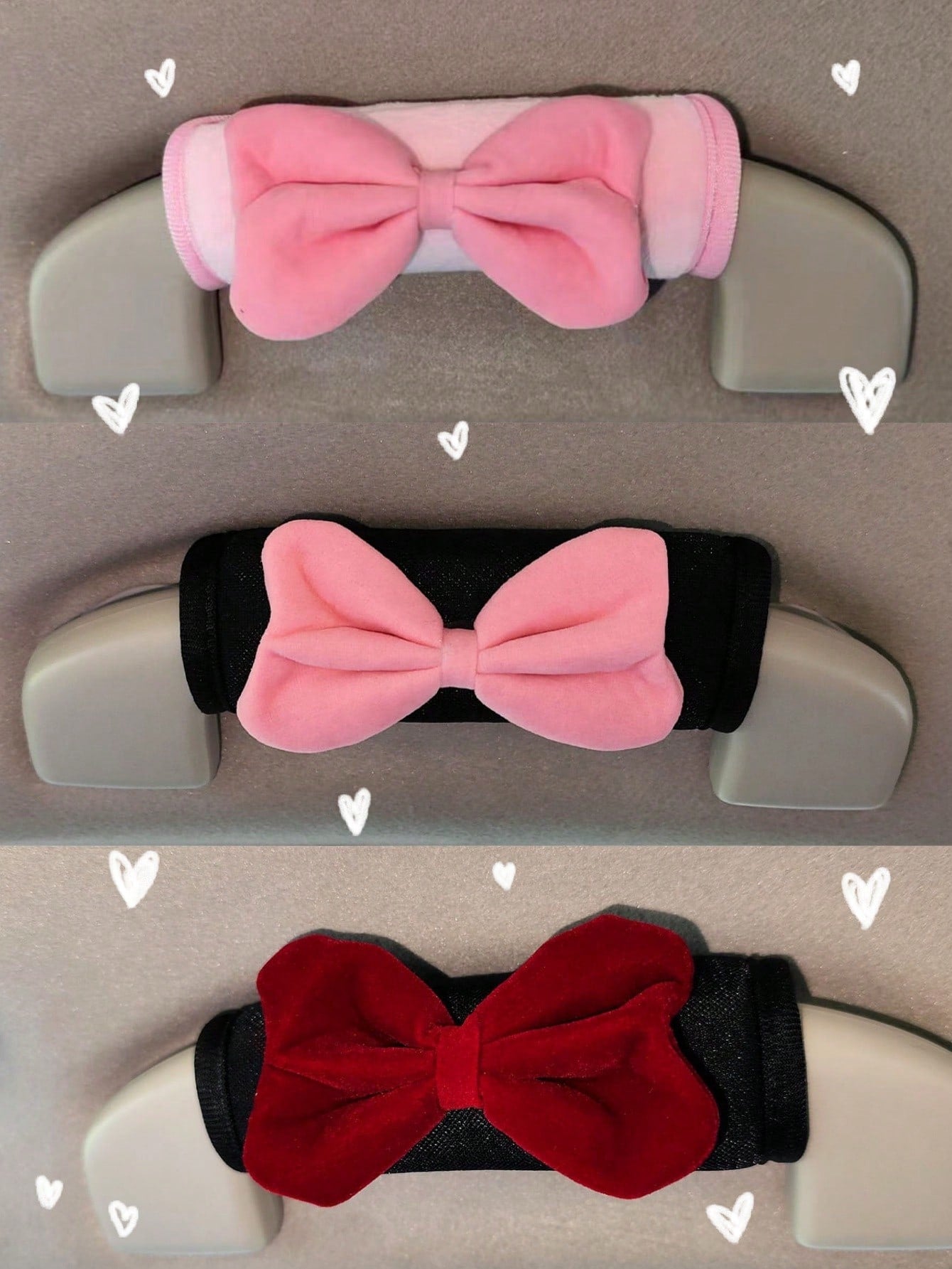 1pc/2pcs Car Door Handle Covers, Soft Bow Car Door Handle Protector, Armrest Cover, Suitable For Universal Models, Creative Cute Car Door Handle Covers, Universal Car Interior Decoration Bow Car Door