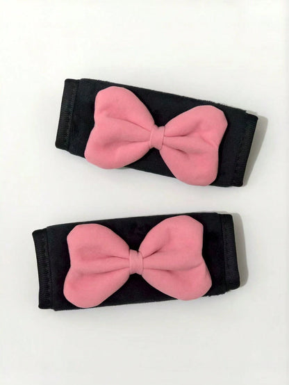 1pc/2pcs Car Door Handle Covers, Soft Bow Car Door Handle Protector, Armrest Cover, Suitable For Universal Models, Creative Cute Car Door Handle Covers, Universal Car Interior Decoration Bow Car Door