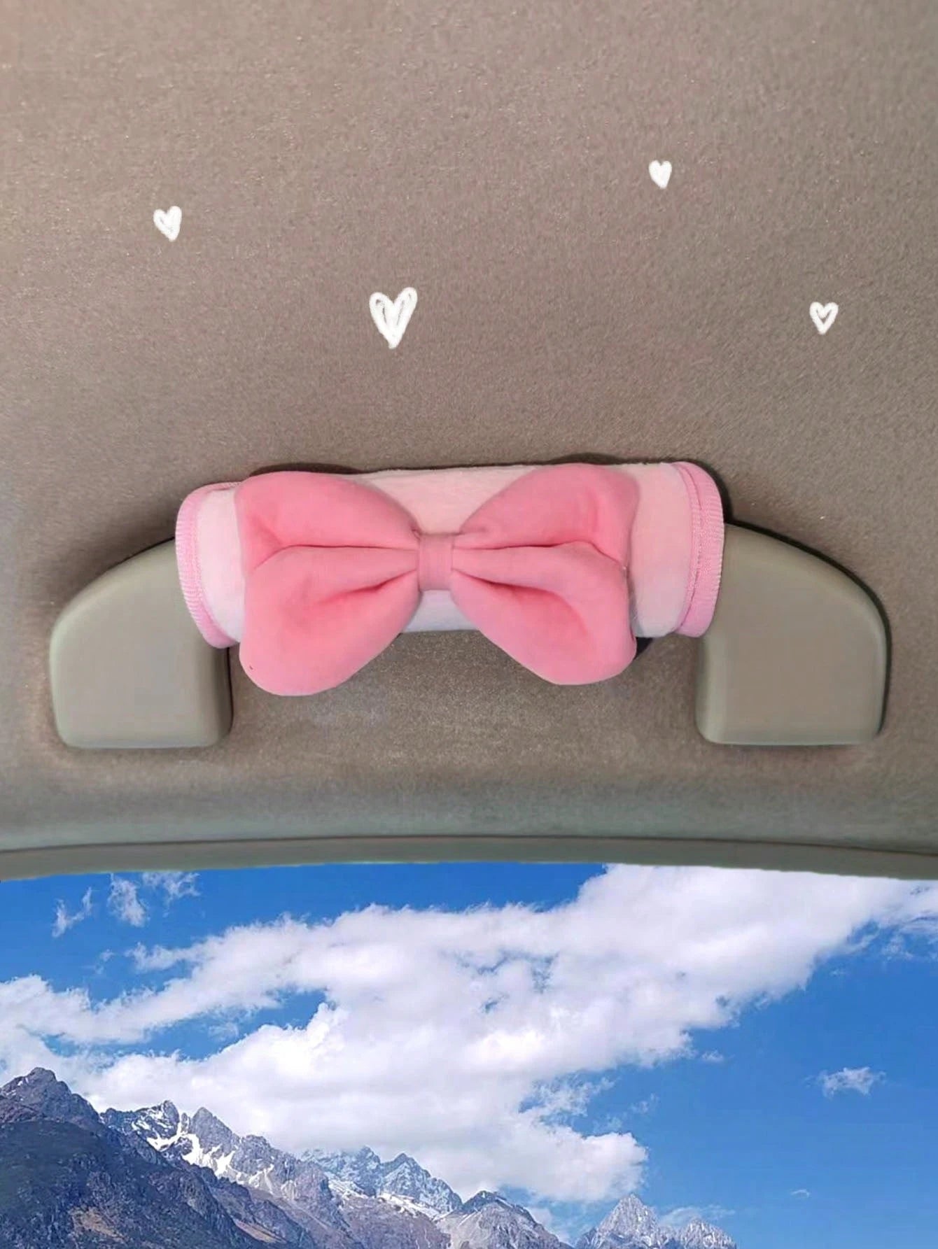 1pc/2pcs Car Door Handle Covers, Soft Bow Car Door Handle Protector, Armrest Cover, Suitable For Universal Models, Creative Cute Car Door Handle Covers, Universal Car Interior Decoration Bow Car Door