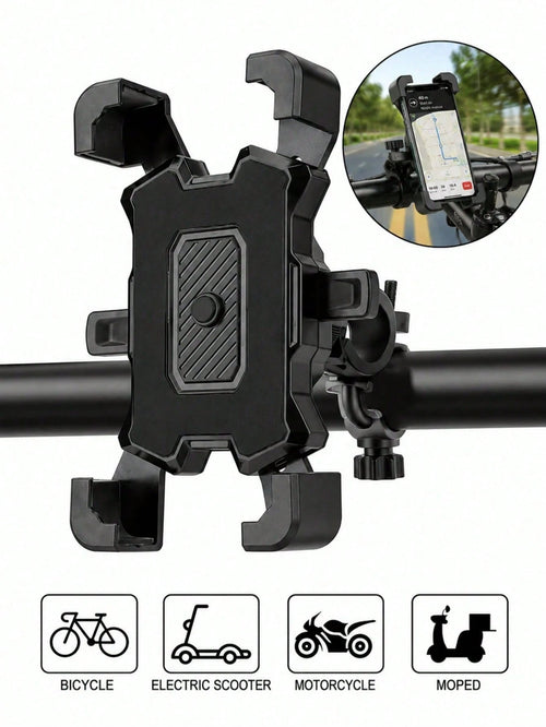 1pc 360° Rotatable Anti-Drop Bicycle Phone Holder, ABS Material, Quick Installation Auto-Lock Design, Suitable For 4.7-6.8 Inch Phones, Multi-Function Outdoor Cycling Navigation Accessory, Can Be Inst