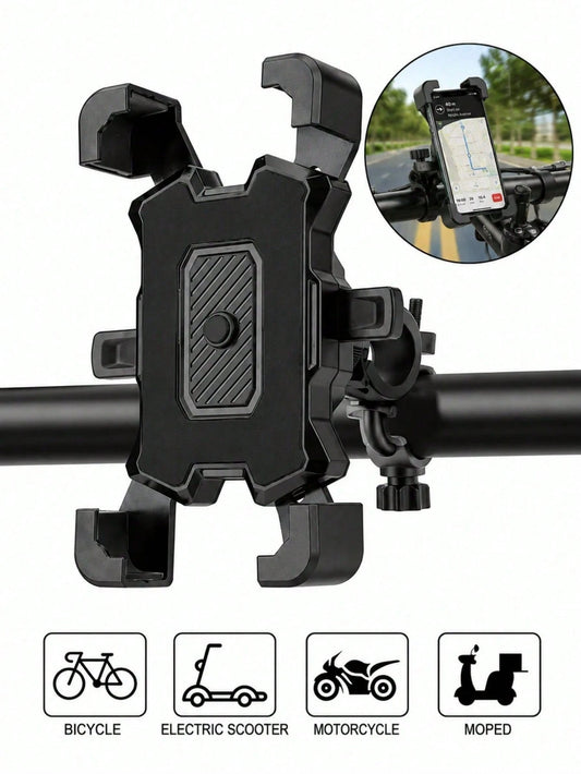 1pc 360° Rotatable Anti-Drop Bicycle Phone Holder, ABS Material, Quick Installation Auto-Lock Design, Suitable For 4.7-6.8 Inch Phones, Multi-Function Outdoor Cycling Navigation Accessory, Can Be Inst