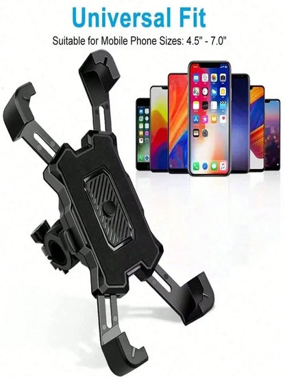 1pc 360° Rotatable Anti-Drop Bicycle Phone Holder, ABS Material, Quick Installation Auto-Lock Design, Suitable For 4.7-6.8 Inch Phones, Multi-Function Outdoor Cycling Navigation Accessory, Can Be Inst