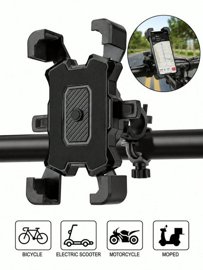 1pc 360° Rotatable Anti-Drop Bicycle Phone Holder, ABS Material, Quick Installation Auto-Lock Design, Suitable For 4.7-6.8 Inch Phones, Multi-Function Outdoor Cycling Navigation Accessory, Can Be Inst