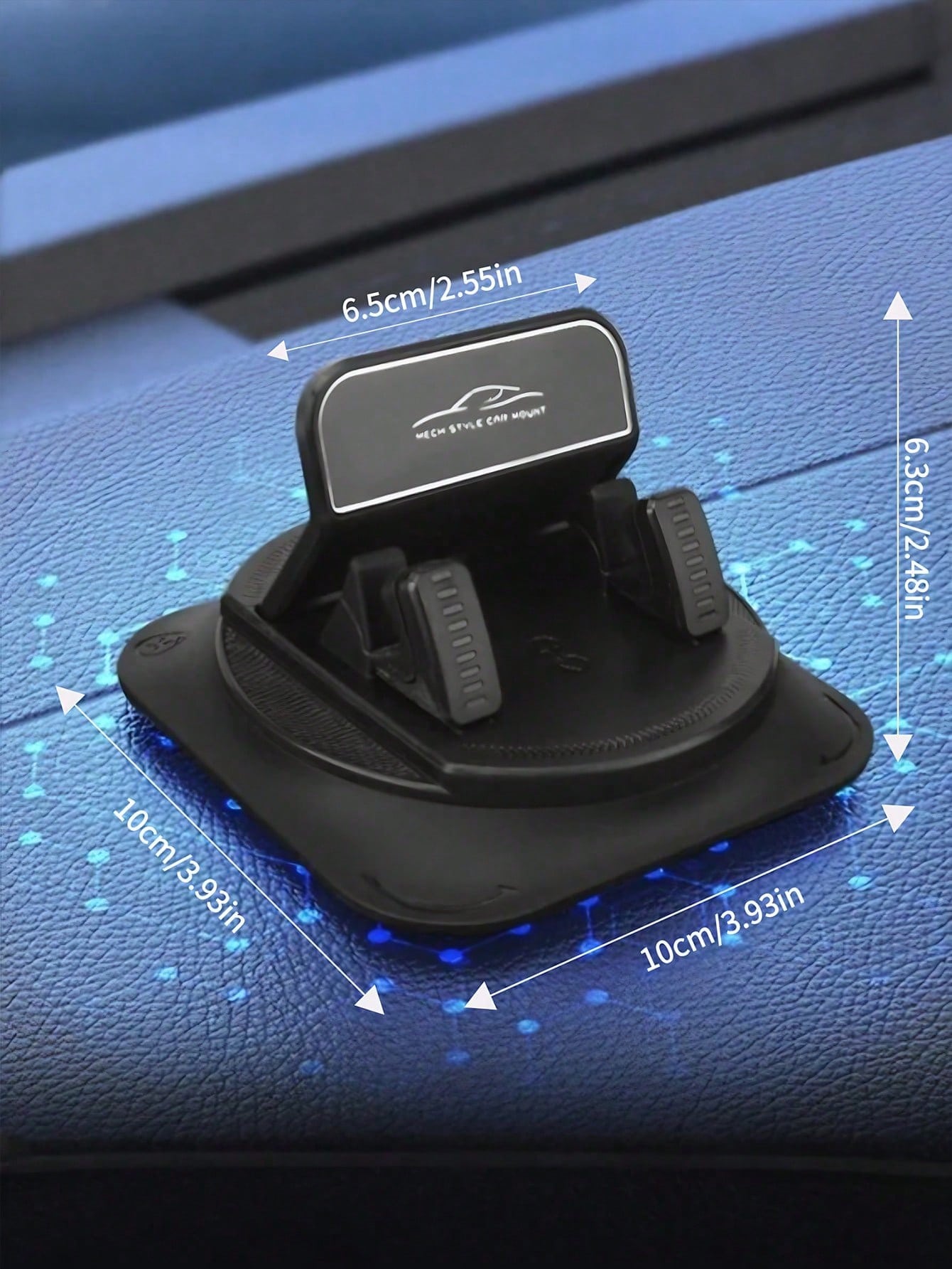 1pc 360° Rotating Dashboard Phone Holder, Nano Gel Base Enhances Grip, Auto Lock Prevents Overheating, Suitable For Phones With Or Without Cases