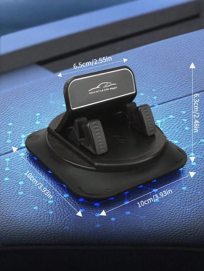 1pc 360° Rotating Dashboard Phone Holder, Nano Gel Base Enhances Grip, Auto Lock Prevents Overheating, Suitable For Phones With Or Without Cases
