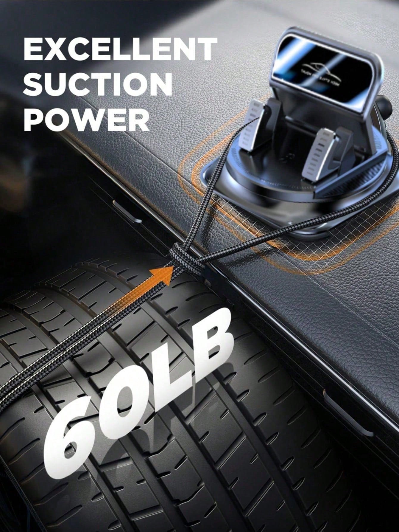 1pc 360° Rotating Dashboard Phone Holder, Nano Gel Base Enhances Grip, Auto Lock Prevents Overheating, Suitable For Phones With Or Without Cases