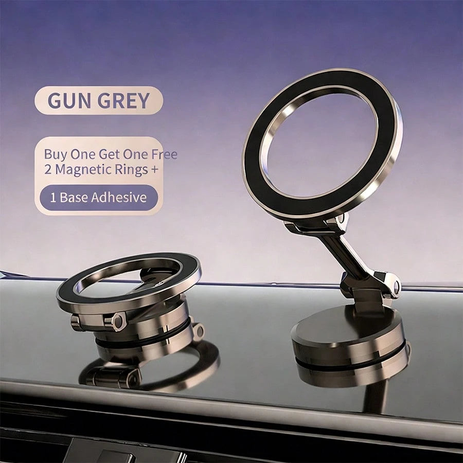 1pc 360° Rotating Magnetic Car Phone Holder- Made Of High-Strength Zinc Alloy, Foldable Dashboard Mount, Supports Hands-Free Navigation, Ideal Birthday Gift, Compatible With All Smartphone Models, Wa