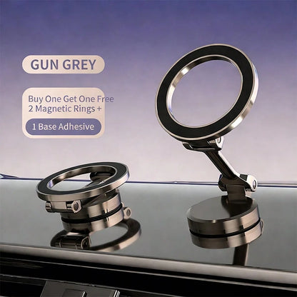 1pc 360° Rotating Magnetic Car Phone Holder- Made Of High-Strength Zinc Alloy, Foldable Dashboard Mount, Supports Hands-Free Navigation, Ideal Birthday Gift, Compatible With All Smartphone Models, Wa