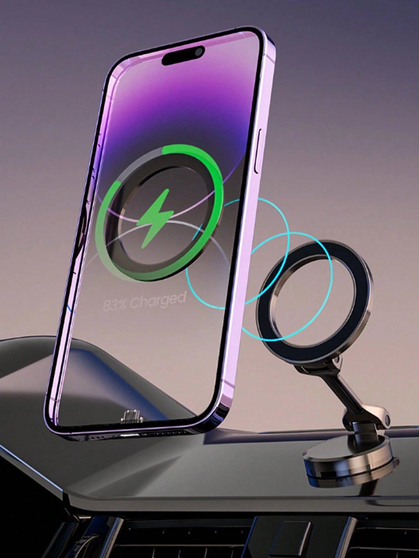 1pc 360° Rotating Magnetic Car Phone Holder- Made Of High-Strength Zinc Alloy, Foldable Dashboard Mount, Supports Hands-Free Navigation, Ideal Birthday Gift, Compatible With All Smartphone Models, Wa