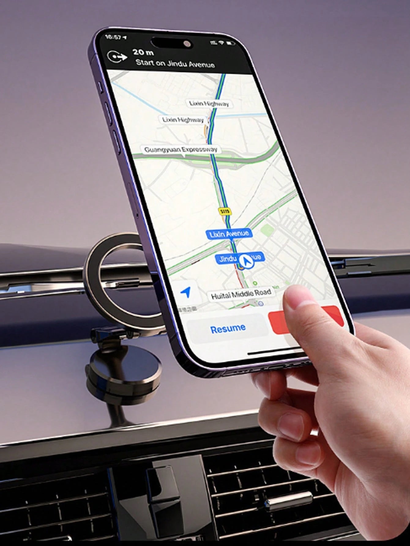 1pc 360° Rotating Magnetic Car Phone Holder- Made Of High-Strength Zinc Alloy, Foldable Dashboard Mount, Supports Hands-Free Navigation, Ideal Birthday Gift, Compatible With All Smartphone Models, Wa