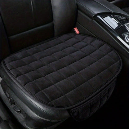 1pc/3pcs Car Seat Covers, Luxury Plush All Season Universal Seat Cushion Covers For Sedan Bottom Seats, Front & Rear Comfortable Protective Covers For SUV, Non-Slip Rubber Bottom With Storage Pockets