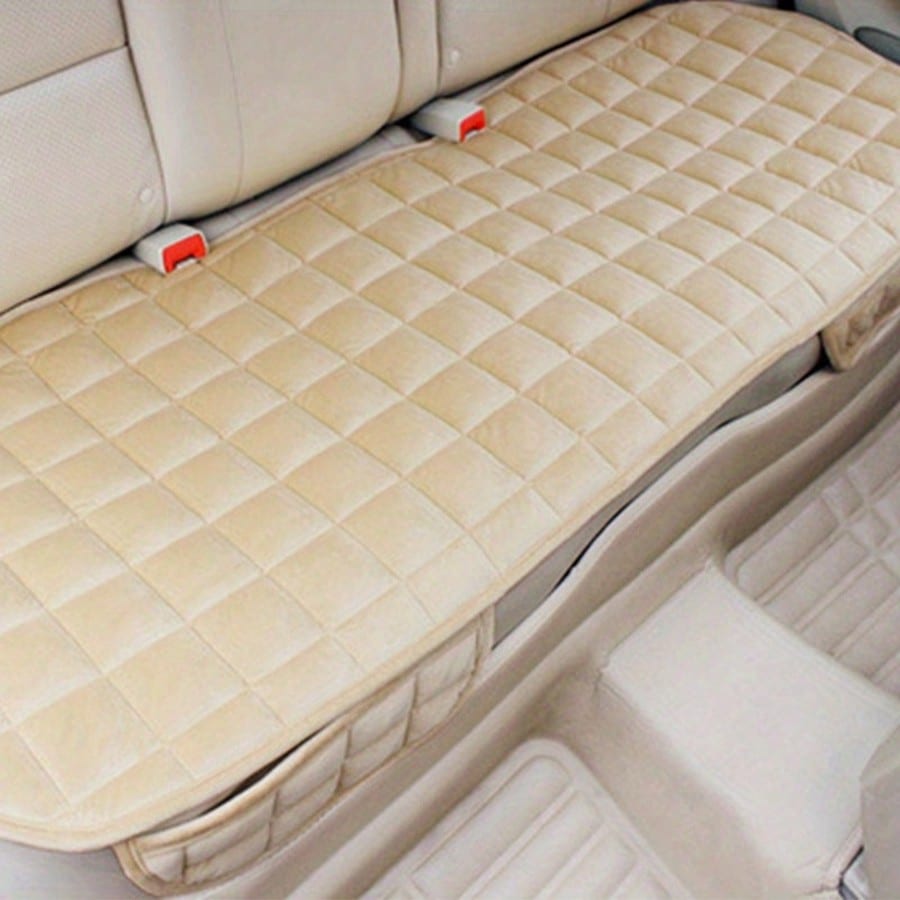 1pc/3pcs Car Seat Covers, Luxury Plush All Season Universal Seat Cushion Covers For Sedan Bottom Seats, Front & Rear Comfortable Protective Covers For SUV, Non-Slip Rubber Bottom With Storage Pockets