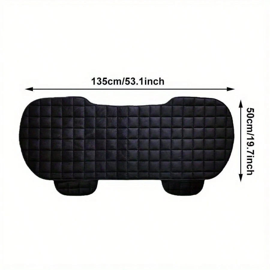 1pc/3pcs Car Seat Covers, Luxury Plush All Season Universal Seat Cushion Covers For Sedan Bottom Seats, Front & Rear Comfortable Protective Covers For SUV, Non-Slip Rubber Bottom With Storage Pockets