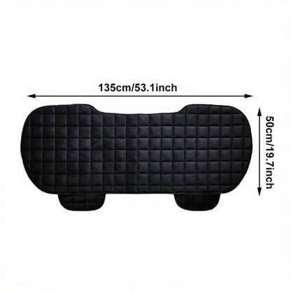 1pc/3pcs Car Seat Covers, Luxury Plush All Season Universal Seat Cushion Covers For Sedan Bottom Seats, Front & Rear Comfortable Protective Covers For SUV, Non-Slip Rubber Bottom With Storage Pockets