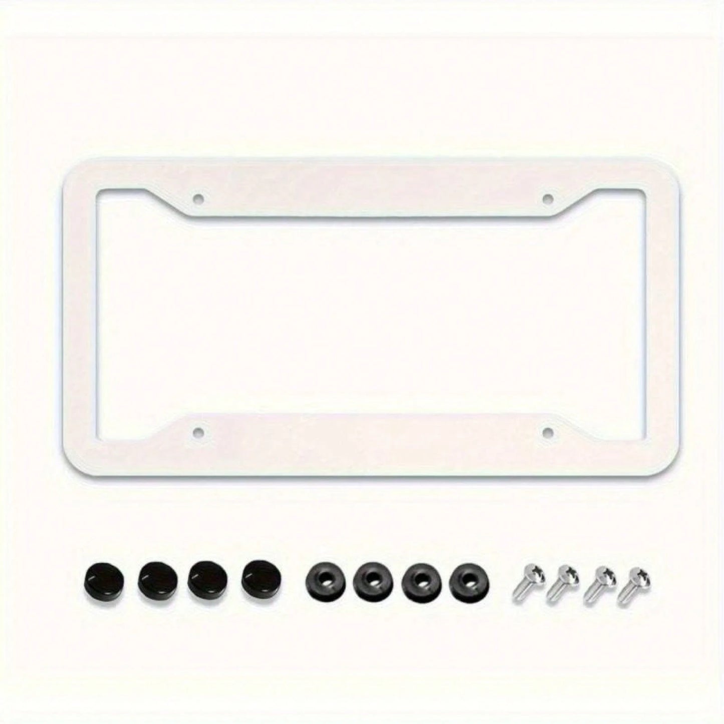 1pc 6.3x12.2in 2D Flat Black Leopard Print Aluminum License Plate Frame, With Mount Screws & Washers, Universal Fit Sedans SUVs Pickups Commercial Vehicles Car Must Haves,Car Decor,Car Cover,Car Acess