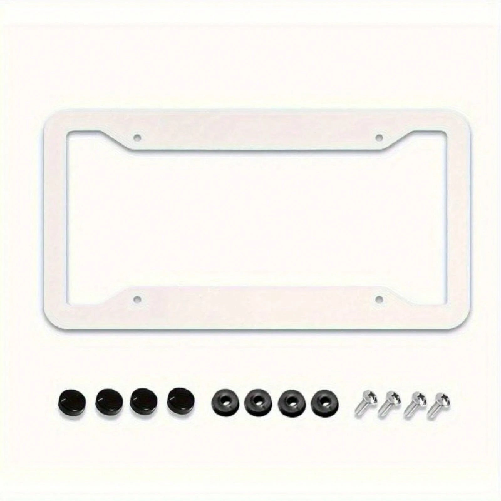 1pc 6.3x12.2in 2D Flat Black Leopard Print Aluminum License Plate Frame, With Mount Screws & Washers, Universal Fit Sedans SUVs Pickups Commercial Vehicles Car Must Haves,Car Decor,Car Cover,Car Acess
