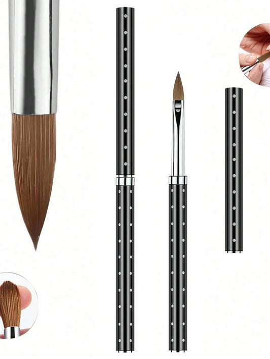1pc Acrylic Nail Brush, Black Diamond Nail Brush, Acrylic Brush, Acrylic Powder Nail Brush Size 8-12