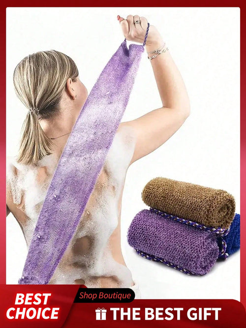 1pc African Mesh Exfoliating Bath Sponge Set, Double-Sided Design, Gentle/Coarse Exfoliation, Effective Body Scrub, Body Scrubbing, High-Quality Mesh Material, Convenient Tie Design, Loofah Bath Spong