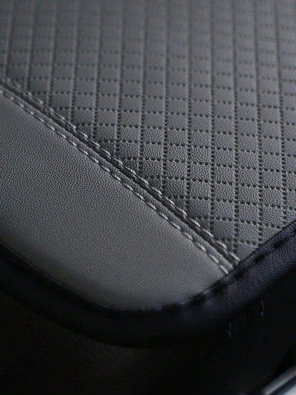 1pc All-Season Universal Center Console Armrest Cover, Premium Breathable Fiber Leather Embossed Double-Stitched Anti-Slip Car Center Armrest Box Mat