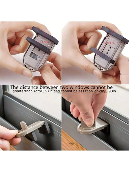 1pc Aluminum Alloy Sliding Door & Window Lock, With Anti-Pinch, Anti-Theft, Anti-Falling Functions And Lock