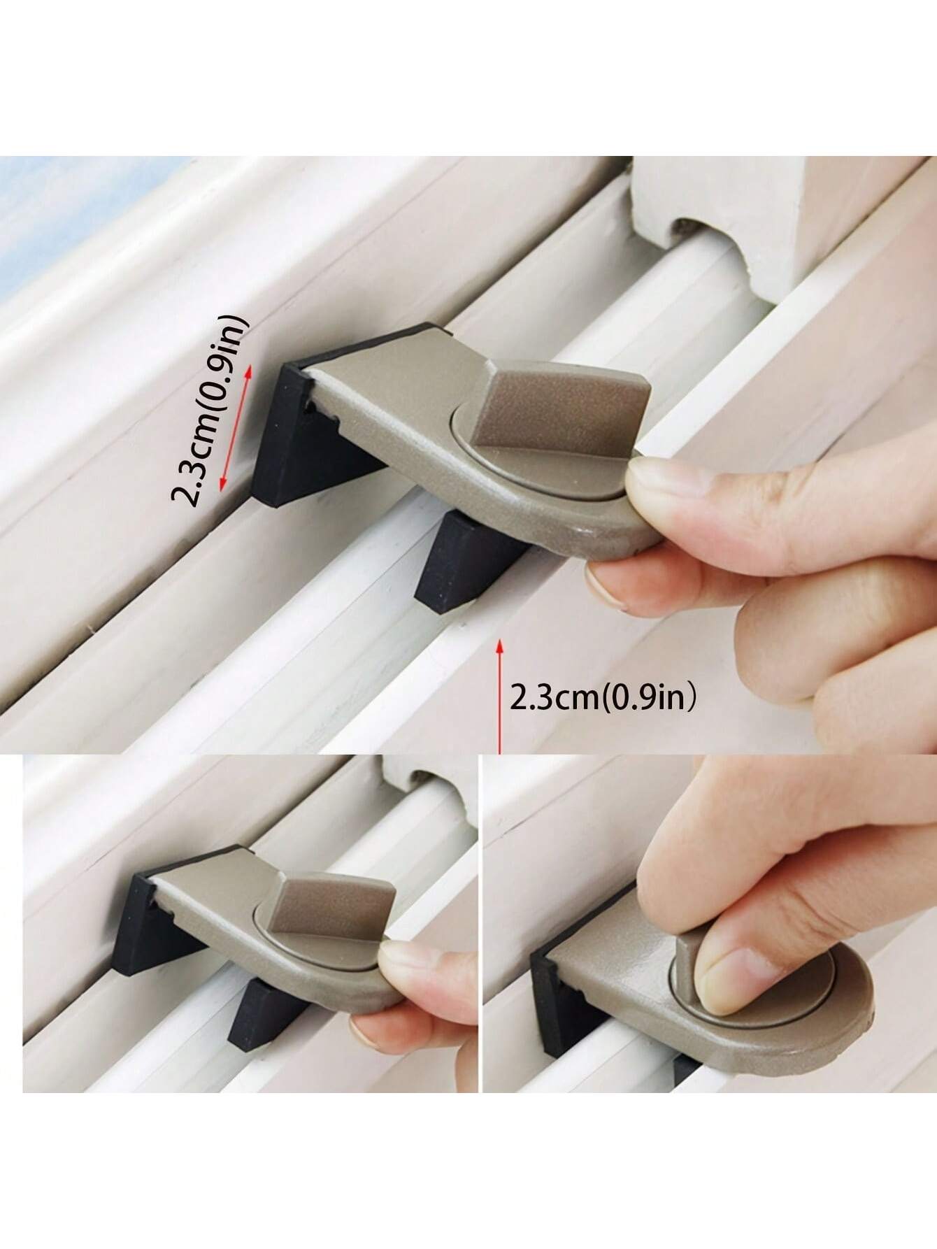 1pc Aluminum Alloy Sliding Door & Window Lock, With Anti-Pinch, Anti-Theft, Anti-Falling Functions And Lock