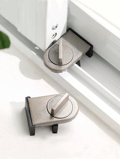 1pc Aluminum Alloy Sliding Door & Window Lock, With Anti-Pinch, Anti-Theft, Anti-Falling Functions And Lock