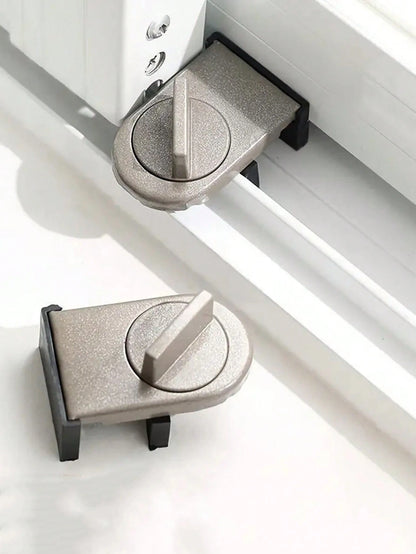 1pc Aluminum Alloy Window Lock, Child Protection Anti-Fall Lock For High-Rise Buildings, With Anti-Pinch, Anti-Theft, Anti-Fall Lock Features