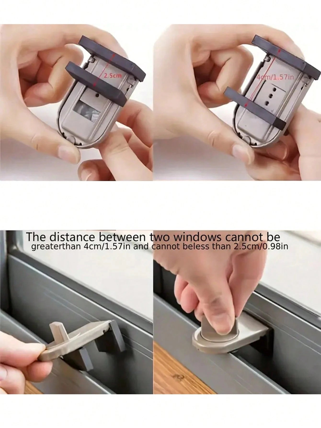 1pc Aluminum Alloy Window Lock, Child Protection Anti-Fall Lock For High-Rise Buildings, With Anti-Pinch, Anti-Theft, Anti-Fall Lock Features