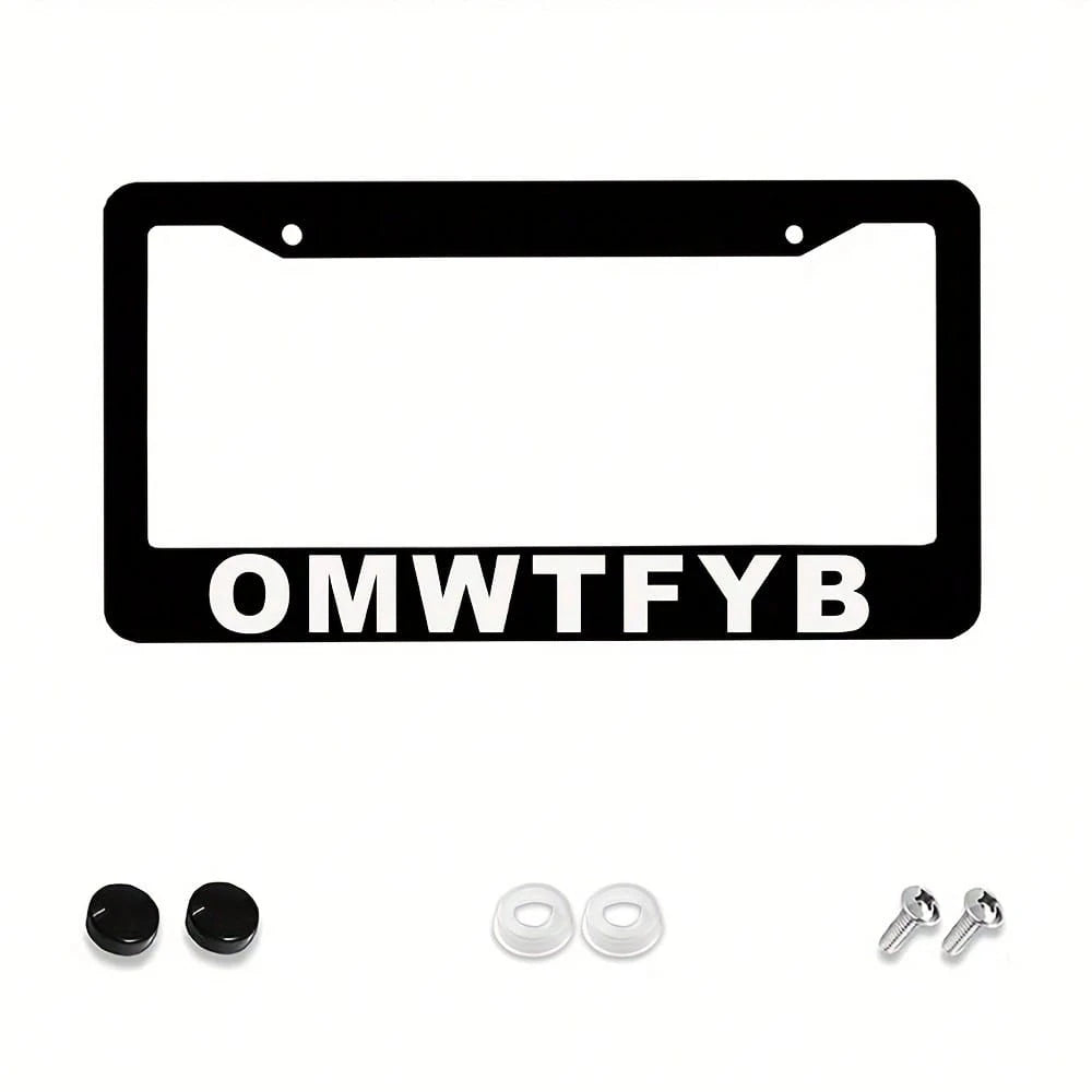 1pc Aluminum License Plate Frame OMWTFYB- 6x12 Inch, Rustproof & Weather-Resistant, Easy To Install, Novelty Auto Accessory Car Enthusiasts & Drivers, Car Owners, Car License Plate Holder| Novelty Li