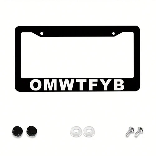 1pc Aluminum License Plate Frame OMWTFYB- 6x12 Inch, Rustproof & Weather-Resistant, Easy To Install, Novelty Auto Accessory Car Enthusiasts & Drivers, Car Owners, Car License Plate Holder| Novelty Li