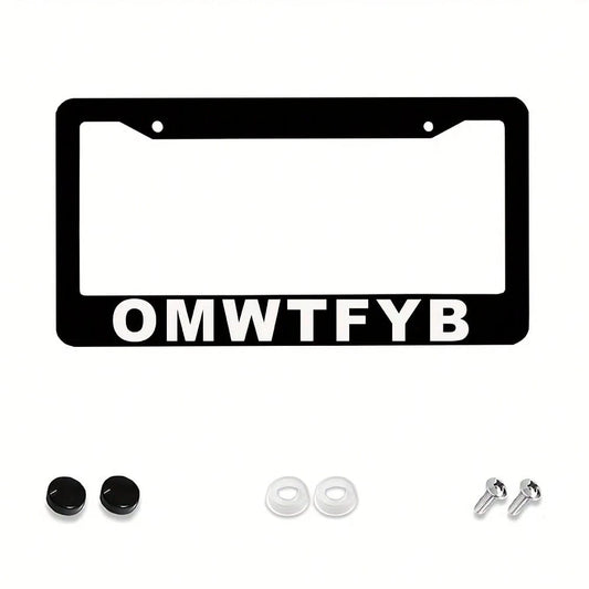1pc Aluminum License Plate Frame OMWTFYB- 6x12 Inch, Rustproof & Weather-Resistant, Easy To Install, Novelty Auto Accessory Car Enthusiasts & Drivers, Car Owners, Car License Plate Holder| Novelty Li