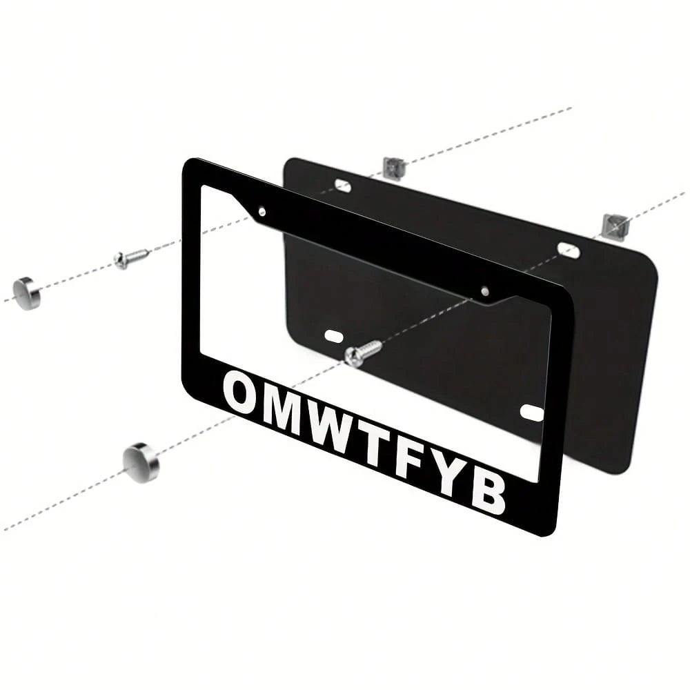 1pc Aluminum License Plate Frame OMWTFYB- 6x12 Inch, Rustproof & Weather-Resistant, Easy To Install, Novelty Auto Accessory Car Enthusiasts & Drivers, Car Owners, Car License Plate Holder| Novelty Li