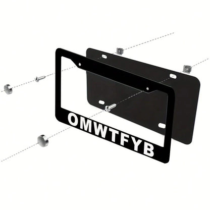 1pc Aluminum License Plate Frame OMWTFYB- 6x12 Inch, Rustproof & Weather-Resistant, Easy To Install, Novelty Auto Accessory Car Enthusiasts & Drivers, Car Owners, Car License Plate Holder| Novelty Li