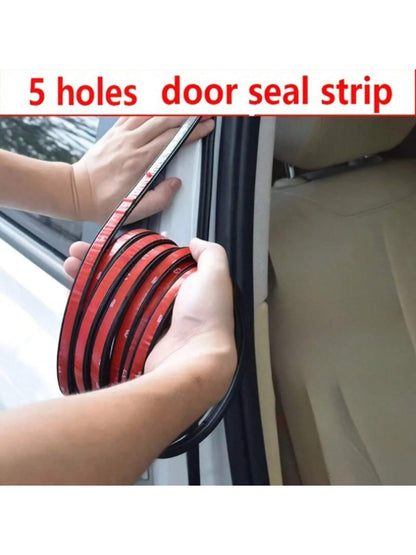 1pc Automotive Rubber Door Seal Strip, 5-Hole Rubber Edge Protector For Sound Insulation, Shock Absorption And Noise Reduction, Fits Most Car Models