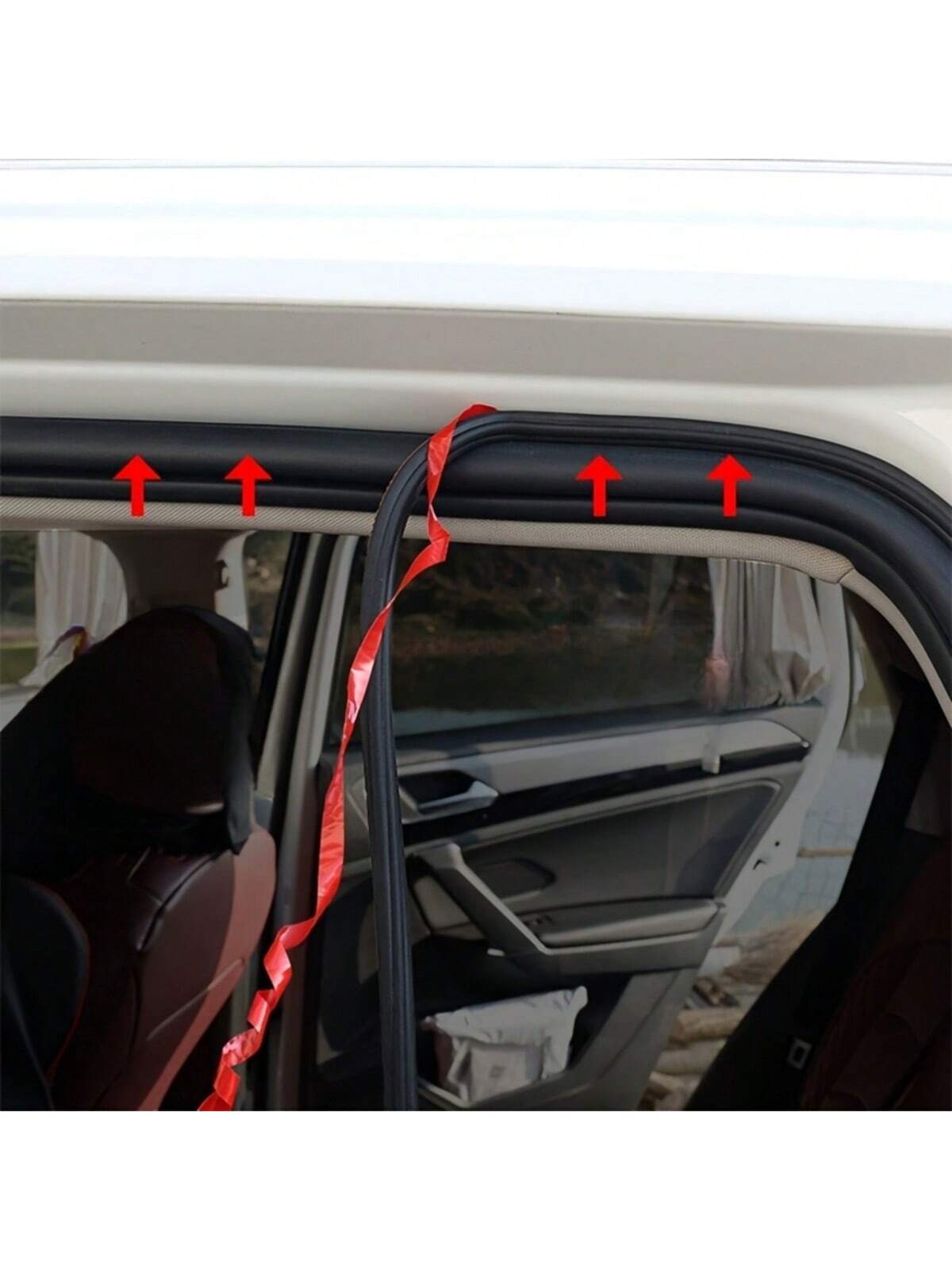 1pc Automotive Rubber Door Seal Strip, 5-Hole Rubber Edge Protector For Sound Insulation, Shock Absorption And Noise Reduction, Fits Most Car Models