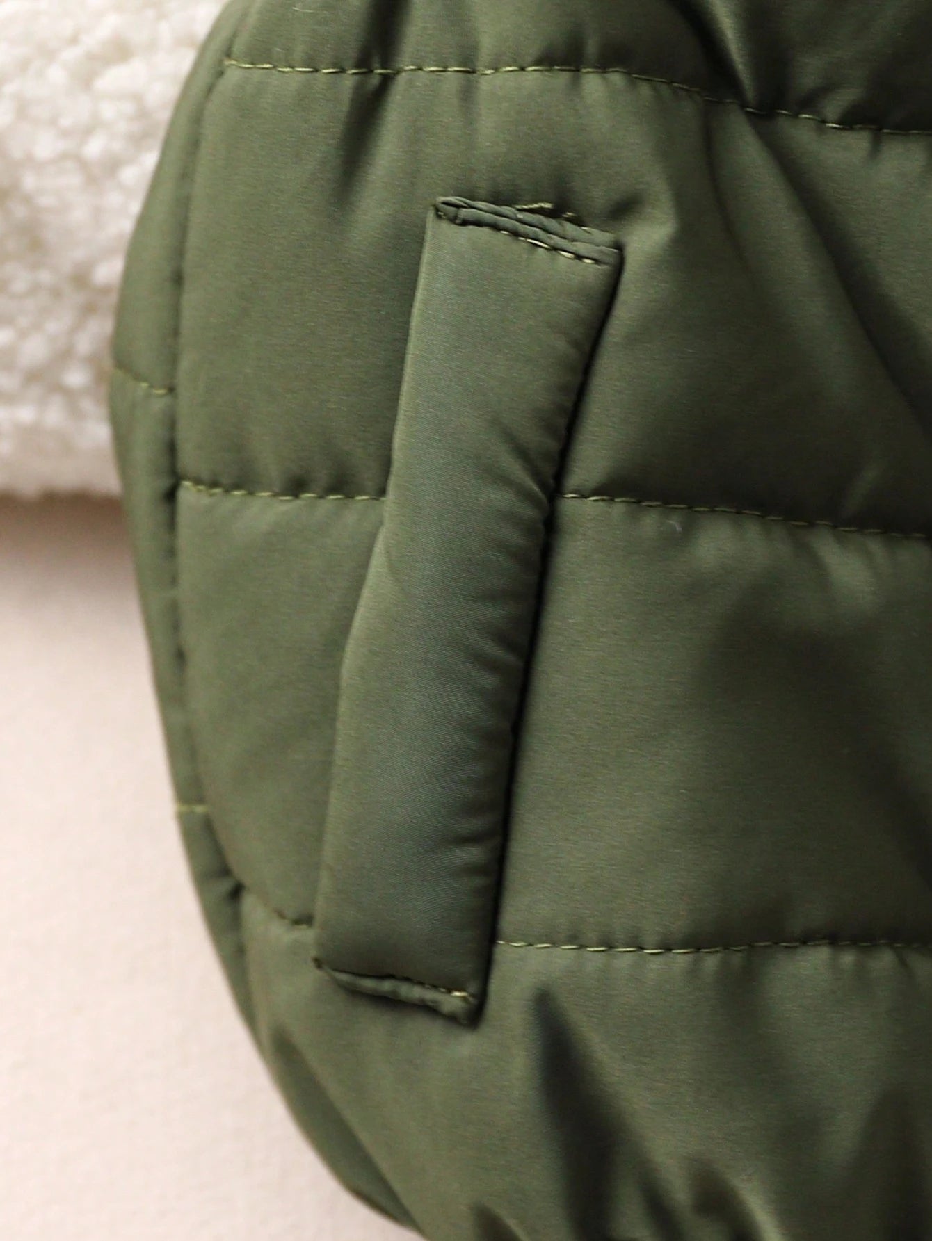 1pc Baby Boys Olive Green Solid Color Sleeveless Zipper Front Vest Jacket, Warm Comfortable Autumn Winter Outerwear For Cow Boy Date, Versatile