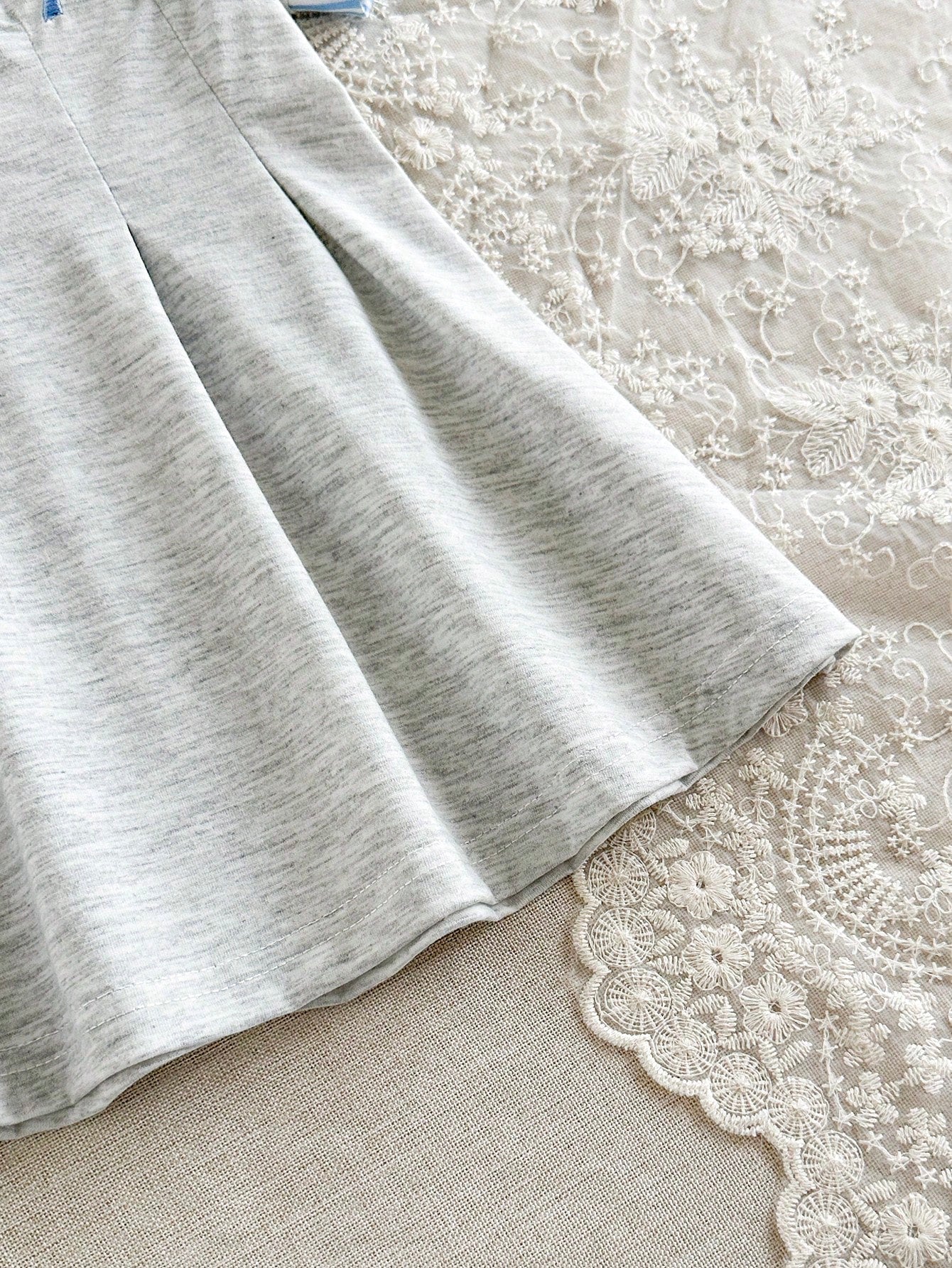 1pc Baby Girls' White Casual Dress, Ribbed Collar & Cuffs, Suitable For Casual Wear, Outings, Sports, Parties