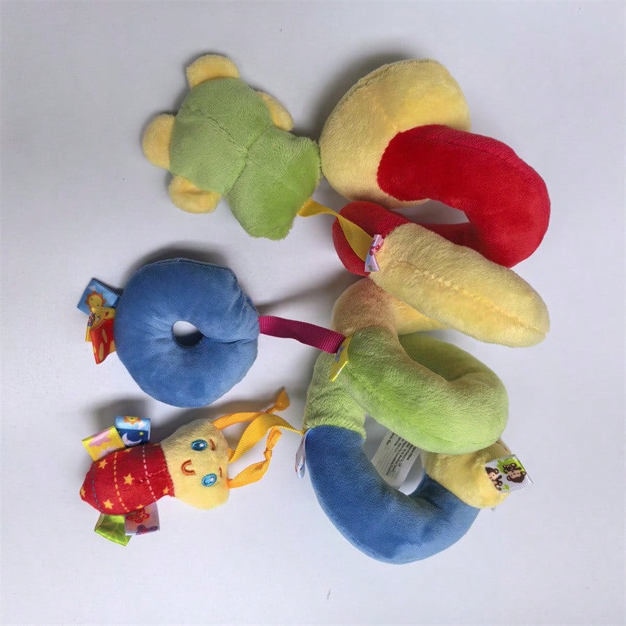 1pc Baby Hanging Rattle Toy, Car Seat Hanging Rattle Toy, Spiral Stroller Toy, Spiral Stroller Hanging Toy, Suitable For 0-6 Months Boys Girls, Newborn Gift (Ribbon Color Random)