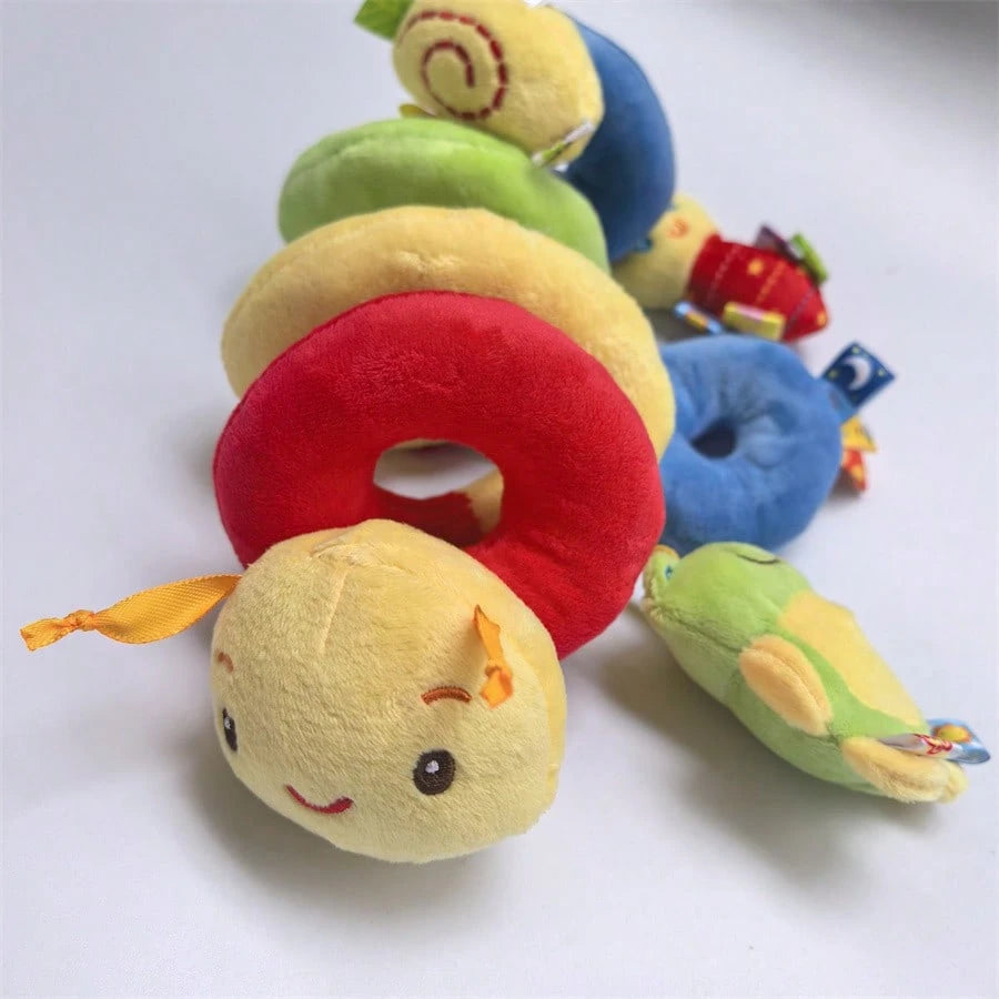 1pc Baby Hanging Rattle Toy, Car Seat Hanging Rattle Toy, Spiral Stroller Toy, Spiral Stroller Hanging Toy, Suitable For 0-6 Months Boys Girls, Newborn Gift (Ribbon Color Random)