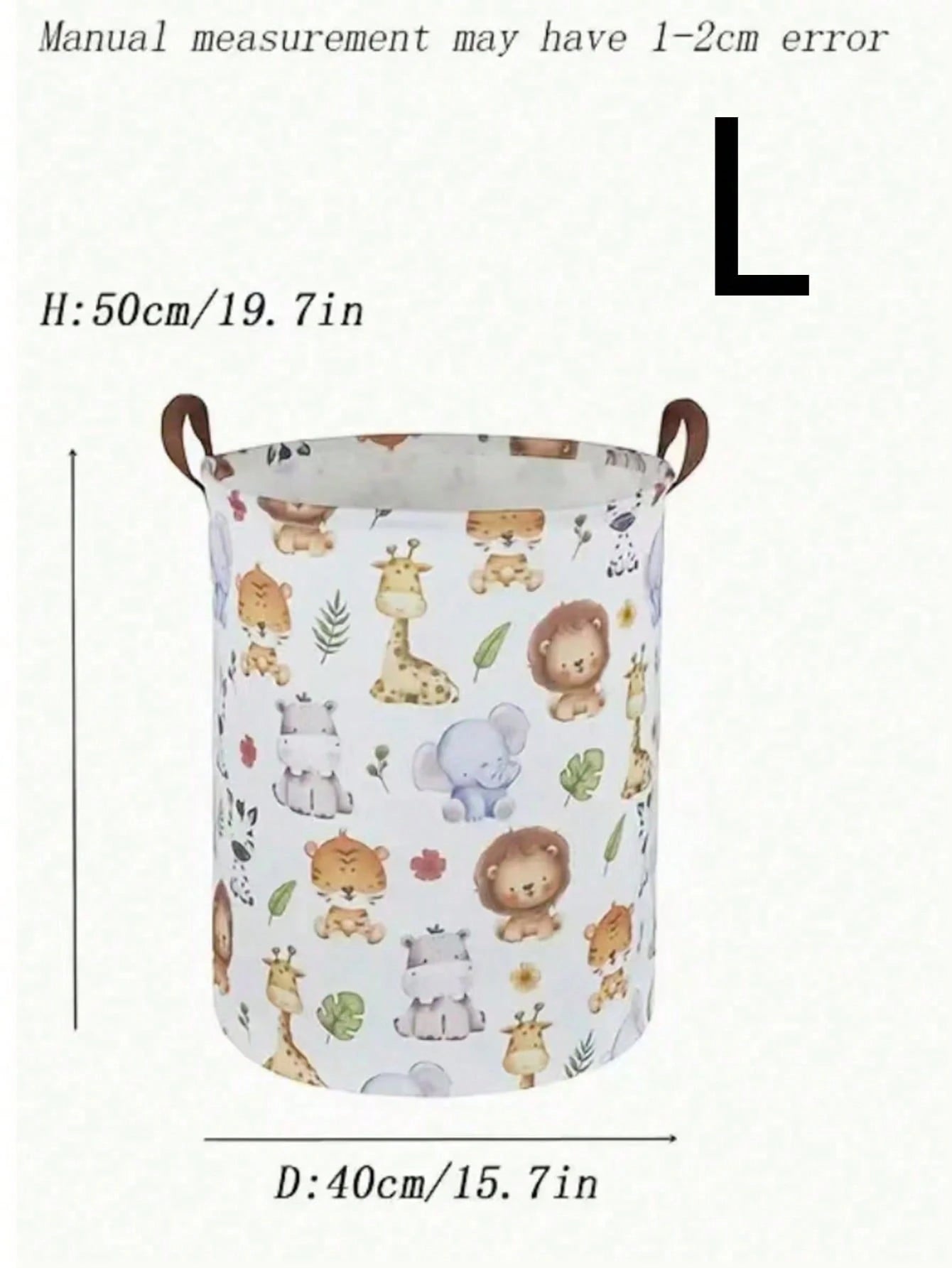 1pc Baby Room Canvas Foldable Clothes Storage Basket Cartoon Pattern With Handle Toy Box Storage Bucket Cute And Light, Suitable For Family Children's Baby Room Arrangement And Storage (Pattern Direct
